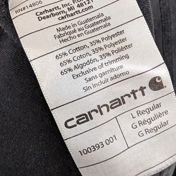 Carhartt Dark Gray Crewneck Cotton Long Sleeve Tee Shirt - Picture 9 of 10